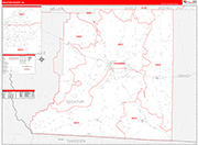Decatur County Wall Map Red Line Style
