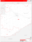 Decatur County Wall Map Red Line Style