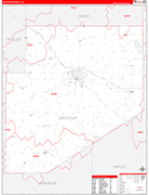 Decatur Wall Map Red Line Style
