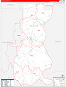 Decatur County Wall Map Red Line Style