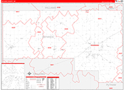 Defiance County Wall Map Red Line Style