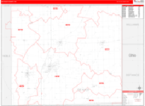 Dekalb County Wall Map Red Line Style