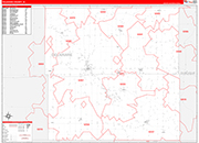 Delaware County Wall Map Red Line Style