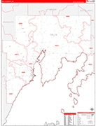 Delta County Wall Map Red Line Style