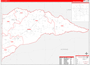 Delta County Wall Map Red Line Style