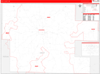 Dent County Wall Map Red Line Style
