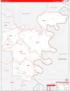 Desha County Wall Map Red Line Style