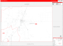 Desoto County Wall Map Red Line Style