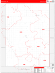 Deuel County Wall Map Red Line Style