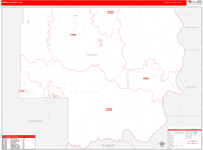 Dewey County Wall Map Red Line Style