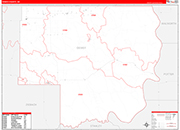 Dewey Wall Map Red Line Style