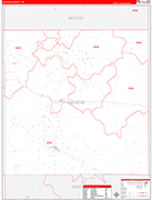 Dickens County Wall Map Red Line Style