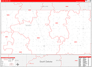Dickey Wall Map Red Line Style