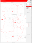 Dickinson County Wall Map Red Line Style