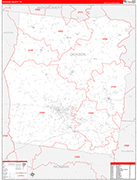Dickson County Wall Map Red Line Style