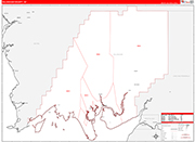Dillingham County Wall Map Red Line Style
