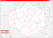 Dinwiddie County Wall Map Red Line Style