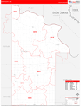 Dixon County Wall Map Red Line Style