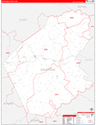 Doddridge County Wall Map Red Line Style