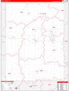 Dodge County Wall Map Red Line Style