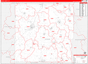 Dodge County Wall Map Red Line Style
