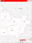 Doniphan County Wall Map Red Line Style