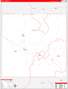 Donley County Wall Map Red Line Style
