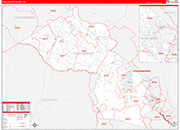 Dorchester County Wall Map Red Line Style