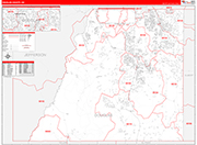 Douglas Wall Map Red Line Style
