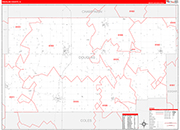 Douglas County Wall Map Red Line Style