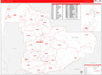 Douglas County Wall Map Red Line Style