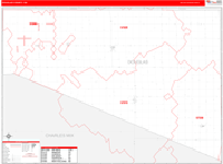 Douglas County Wall Map Red Line Style