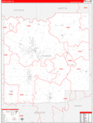 Dubois Wall Map Red Line Style