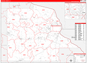 Dubuque County Wall Map Red Line Style