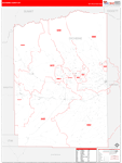 Duchesne County Wall Map Red Line Style