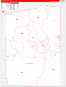 Duchesne County Wall Map Red Line Style