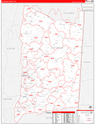 Dutchess Wall Map Red Line Style