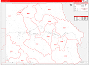 Eagle Wall Map Red Line Style