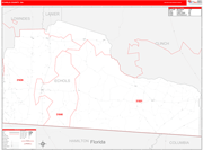 Echols County Wall Map Red Line Style