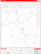 Eddy County Wall Map Red Line Style
