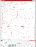 Edgar County Wall Map Red Line Style