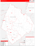 Edgecombe County Wall Map Red Line Style