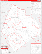 Edgecombe County Wall Map Red Line Style
