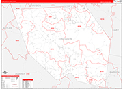 Edmonson County Wall Map Red Line Style