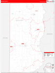 Edwards County Wall Map Red Line Style