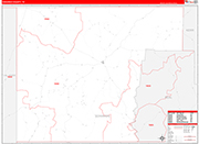 Edwards County Wall Map Red Line Style