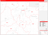 Effingham County Wall Map Red Line Style