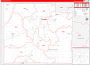 Effingham County Wall Map Red Line Style