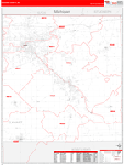 Elkhart County Wall Map Red Line Style