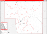 Elko County Wall Map Red Line Style